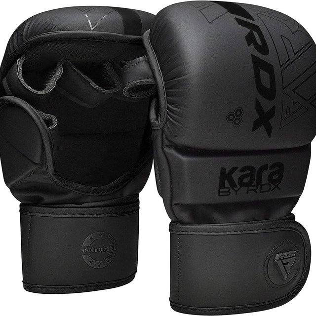 RDX MMA Gloves Sparring Grappling, Hybrid Open Palm Martial Arts Mitts Men Women, Maya Hide Leather Wrist Support, Cage Fighting Combat Sports Boxing Glove Training, Muay Thai, Punching Bag Kickboxing