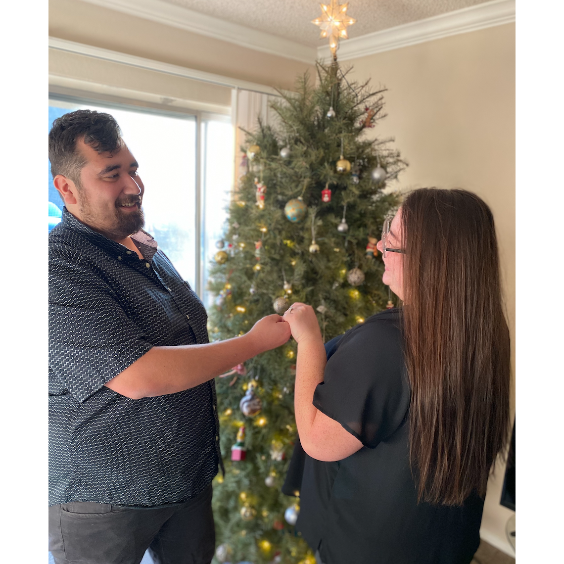 January 1st, the morning after we got engaged!