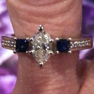 Jenn's gorgeous engagement ring that Scott custom designed.