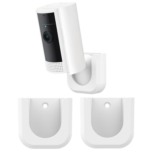 Ring Indoor Cam Adhesive Wall Mount Bracket, Strong Adhesive Durable Camera Mount Stand for Ring Indoor Camera, Two Ways Installation Easy to Install (2 Pack,White)