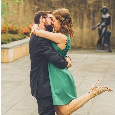A sweet moment captured at Marc and Maggie's wedding