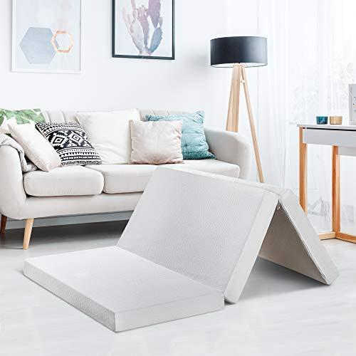 Best Price Mattress 4" Full Trifold Mattress Topper - CertiPUR-US Memory Foam Mattress Topper with Cover, Full Size