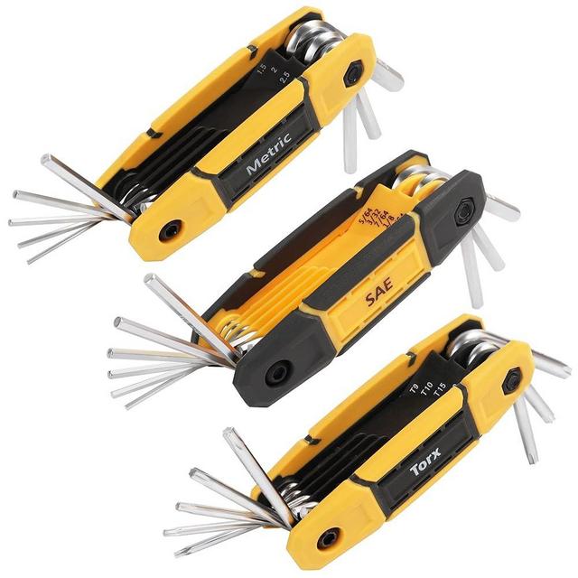 MULWARK 25 pcs Folding Allen Wrench Set | Metric, Standard & Torx - Allen Key Set Tool | 3 Pack Portable Hex Key Set for All Business and Home Purposes