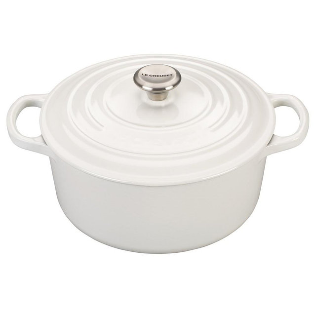 Le Creuset Signature Enameled Cast Iron Round Dutch Oven, 3 1/2-Qt., White