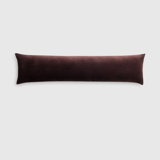 Cotton Velvet Oversized Lumbar Pillow Cover - Espresso
