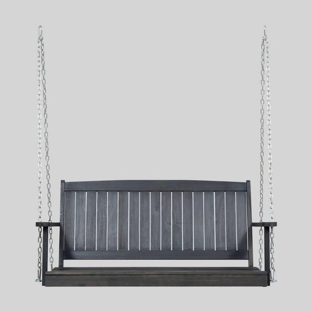 Tambora Acacia Wood Patio Porch Swing Gray - Christopher Knight Home