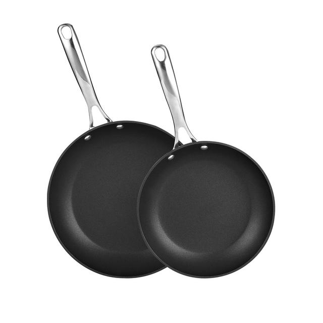 Cooks Standard 2 Piece Hard Anodize Nonstick Cookware Fry Pan Skillet Saute, 9.5"/11", Black