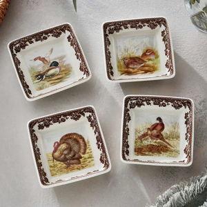 Woodland Set of 4 Square Dishes
