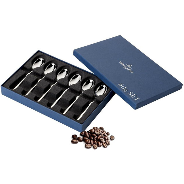 Villeroy & Boch New Wave Flatware After Dinner Spoon : Set of 6, 4.25 in, Stainless Steel 18/10