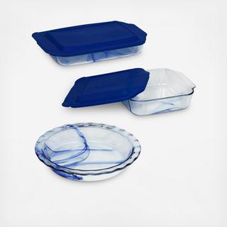 Watercolor Blue 5-Piece Bakeware Set