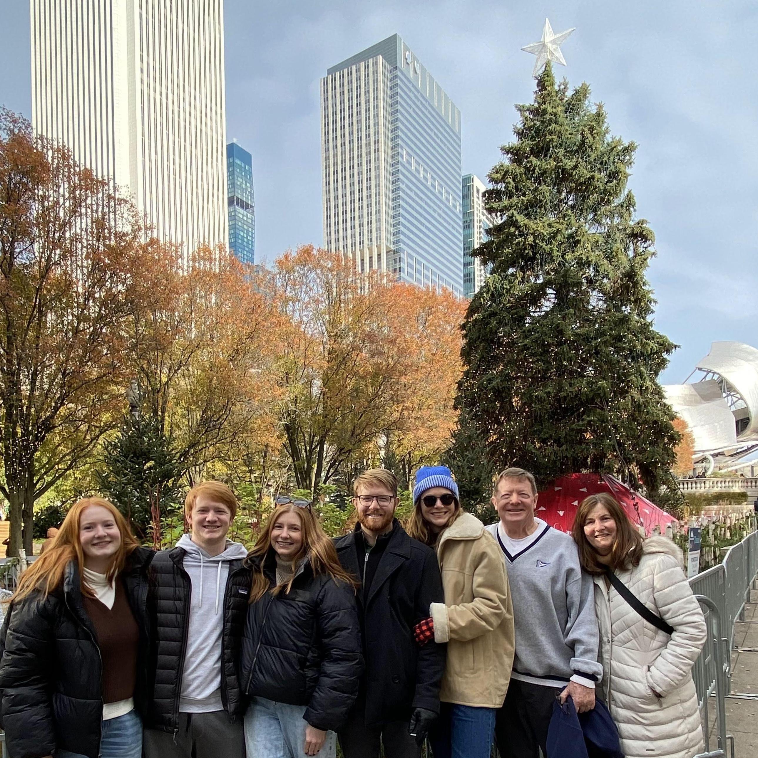 In Millennium Park for the Freeman family's annual post-Thanksgiving holiday kickoff in Chicago.