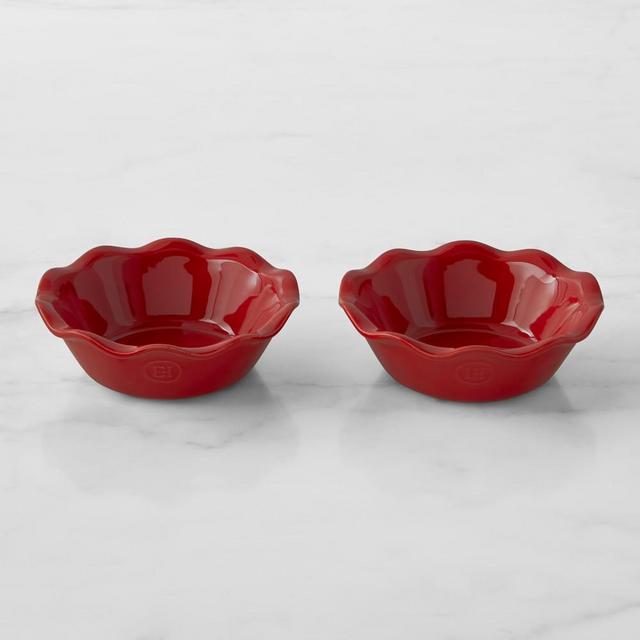 Emile Henry Mini Ruffled Pie Dishes, Set of 2, Red