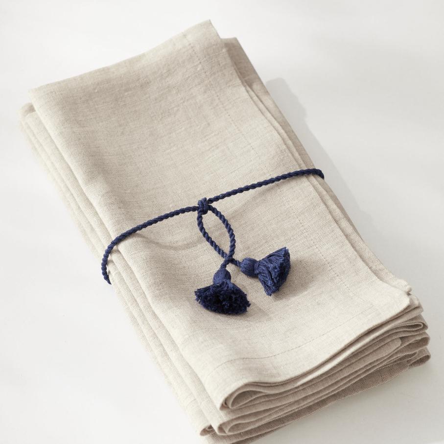 Salento Linen Napkins (Color: Flax) Set of 12