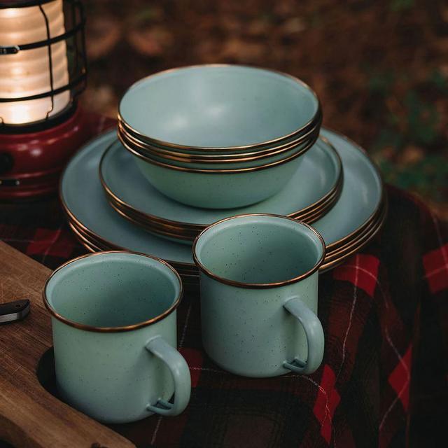 Rim Enamel 8-Piece Dinnerware Set