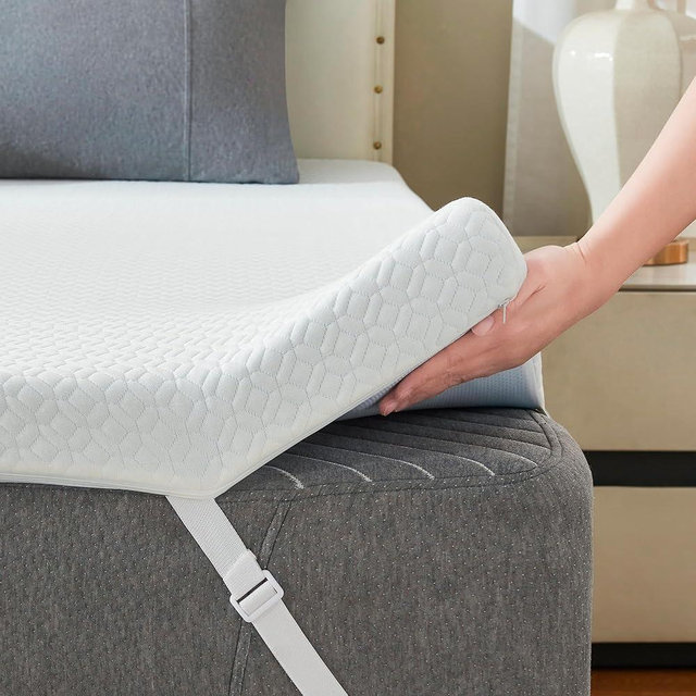 Ninemoon 3 Inch Cooling Memory Foam Mattress Topper Queen, Gel Bed Topper for Pressure Relief, High Density Sleep Comfort with Removable & Washable Bamboo Cover