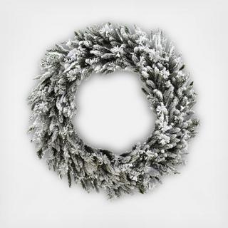 Silverado Pine White Flocked Wreath