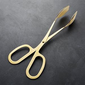 Gold Scissor-Handled Serving Tongs, Large