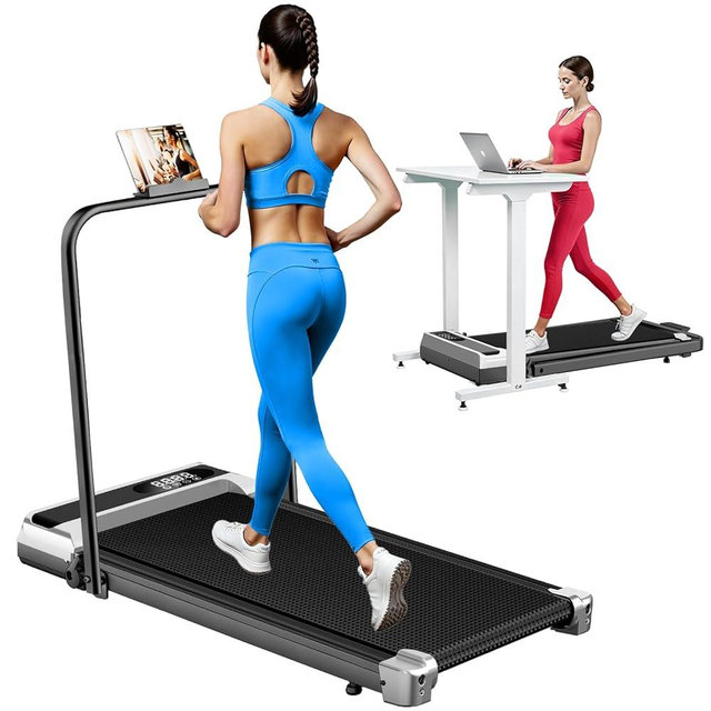 ShineMaos Walking Pad Treadmill with Handle Bar for Home Office,3.0HP Low Noise Portable Folding Under Desk Treadmill with Remote Control,Jogging Running Machine,350 Lbs Capacity,LED Display