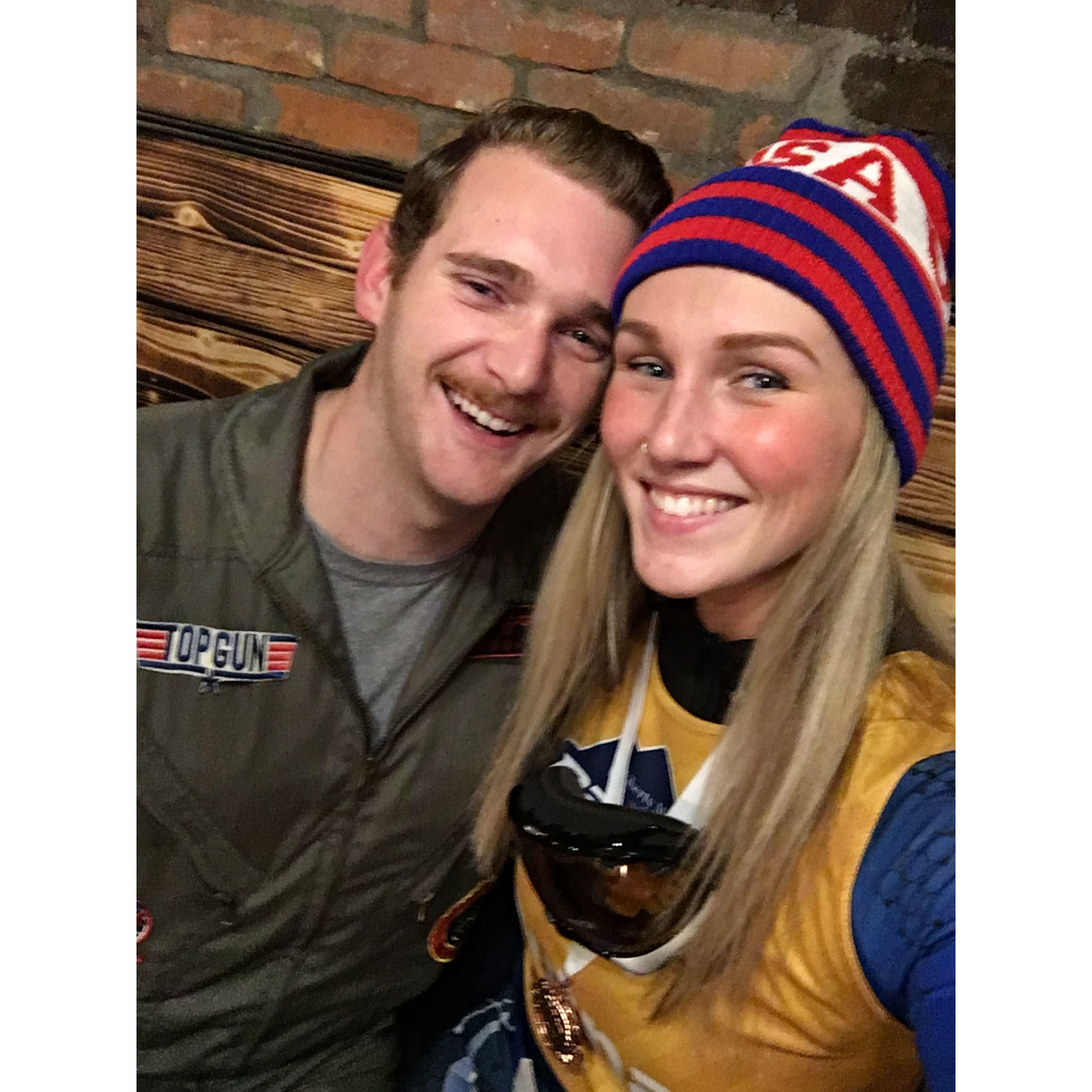 Our first photo together! Alex was Goose and Nolin was Lindsey Vonn.