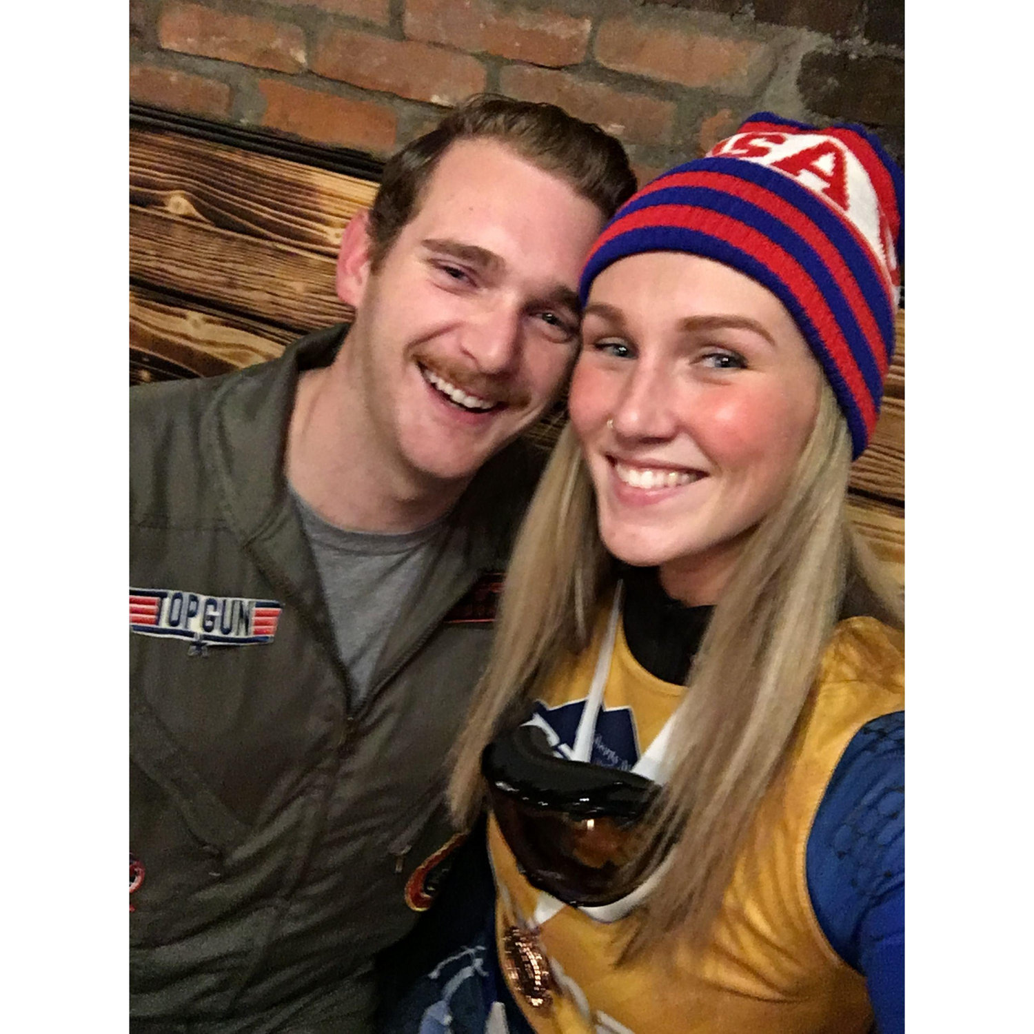 Our first photo together! Alex was Goose and Nolin was Lindsey Vonn.