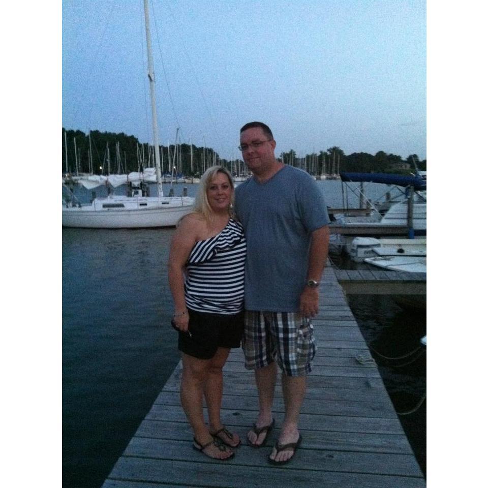 One of our first pictures together. Merroir Restaurant with Stacy.