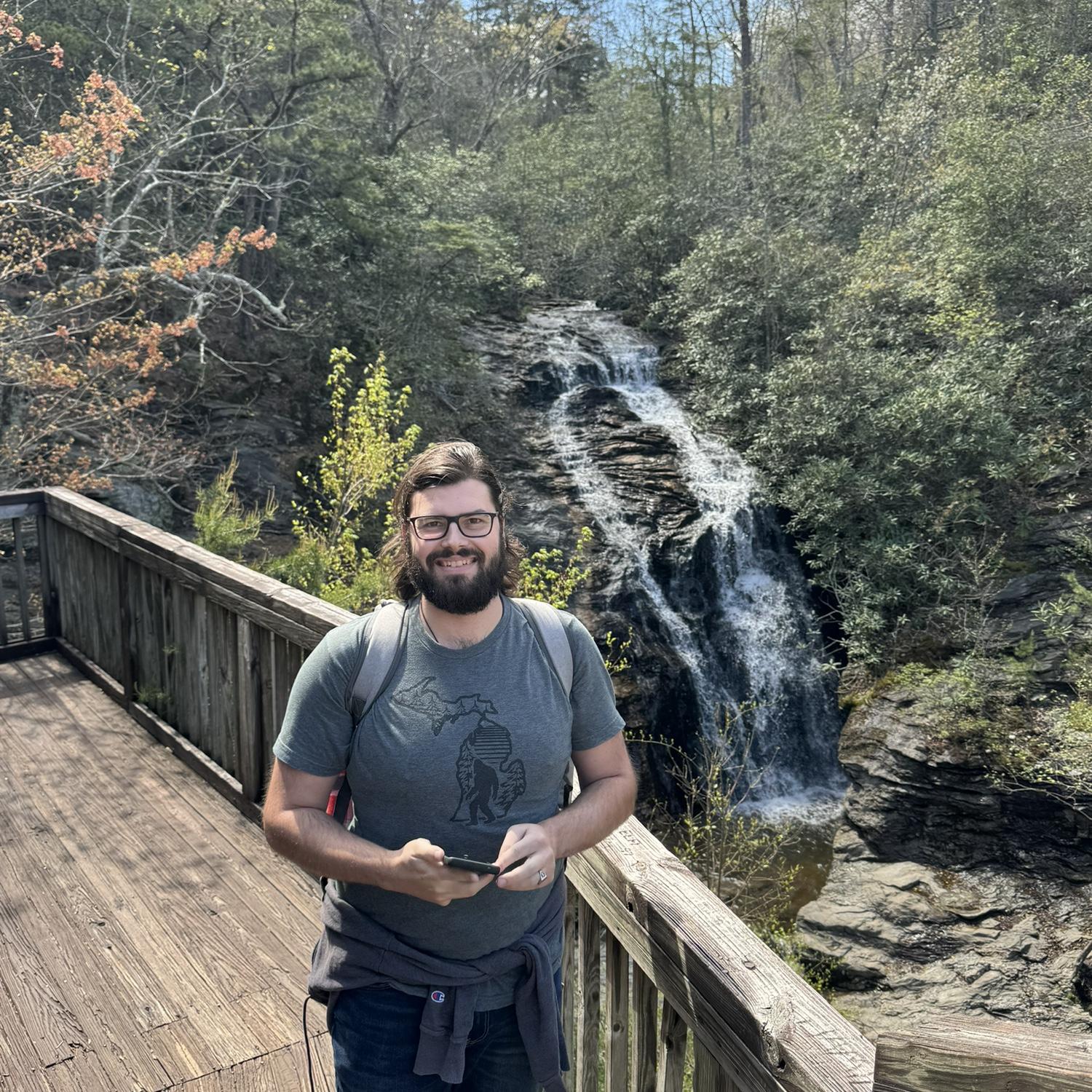 Cascade Falls for Dalton’s 26th birthday in the Blue Ridge Mountains, North Carolina, April 2024