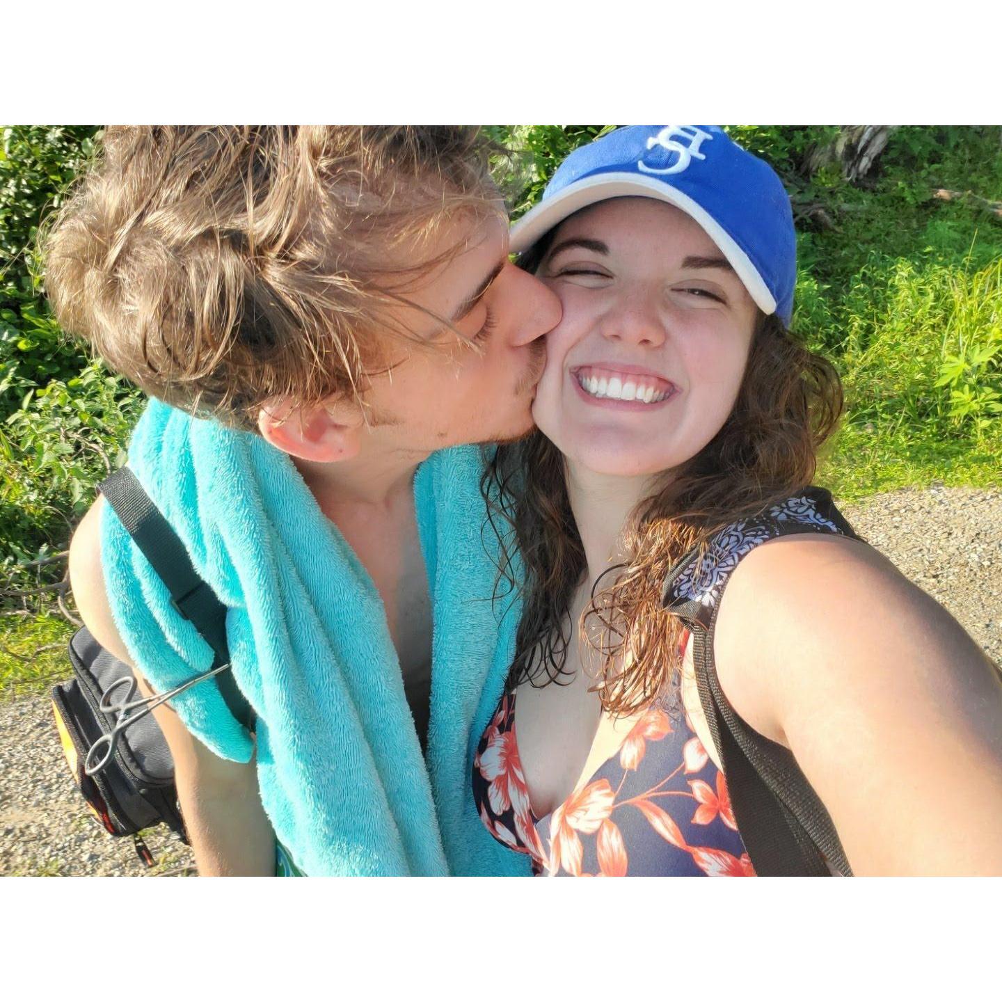 One of our lake dates, the first time Riley taught me how to fish. We ended the day with sunburns and fudge sundaes.