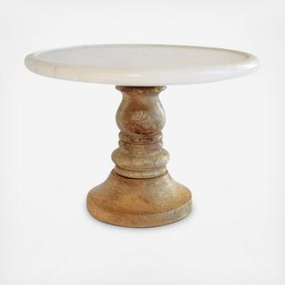 Marble & Wood Cake Stand