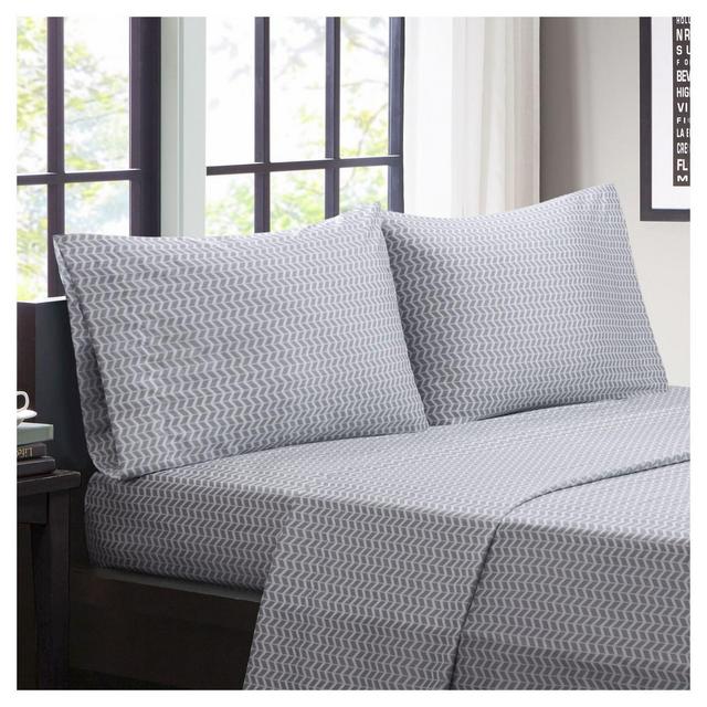 Chevron Microfiber Sheet Set - Gray (King)