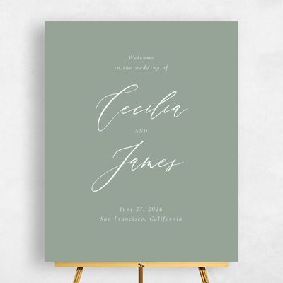 Sage, Green Wedding Sign - Seville Portrait