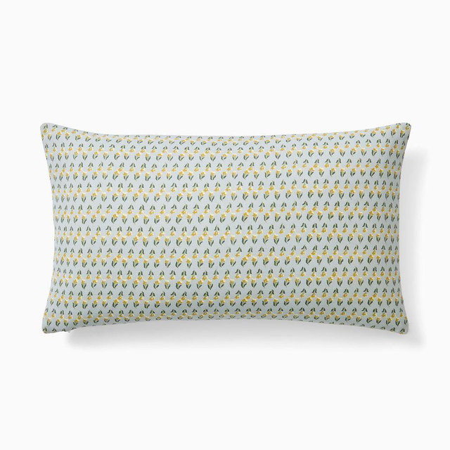 Emma Chamberlain Reversible Floral Pillow Cover, 12"x21", Blue