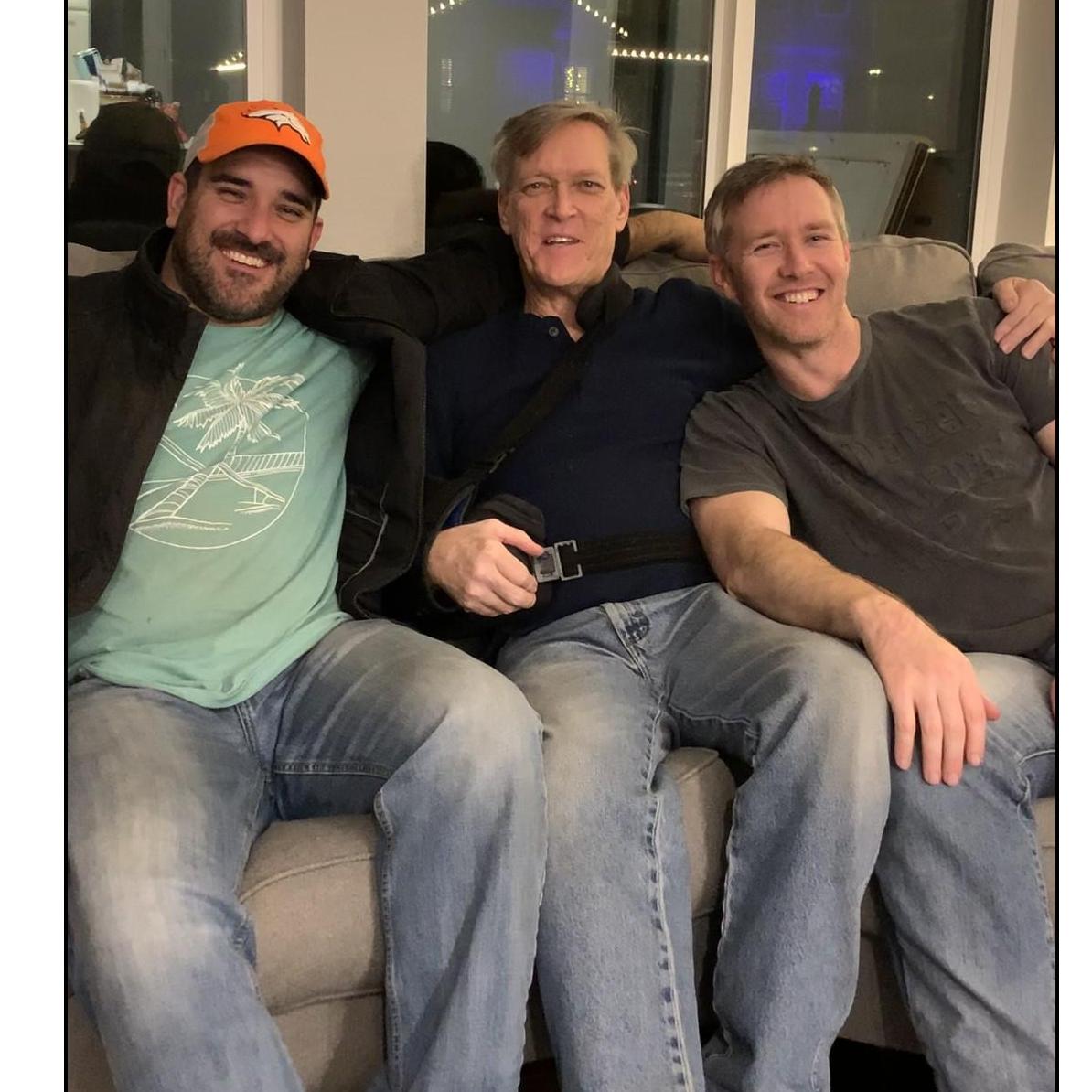 Don with his two boys (Gary on the left and Noel on the right).  Dec 2018