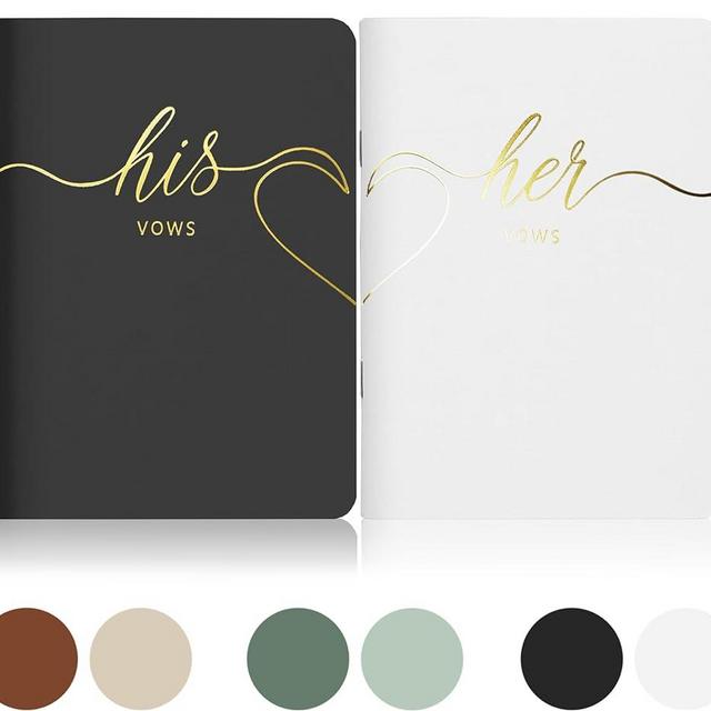 LSSH GmbH Wedding Vow Books,Original Vow Books His and Hers,Perfect Wedding Essentials for Your Wedding Day,28 Pages, 5.5" X 4" (Black & White)