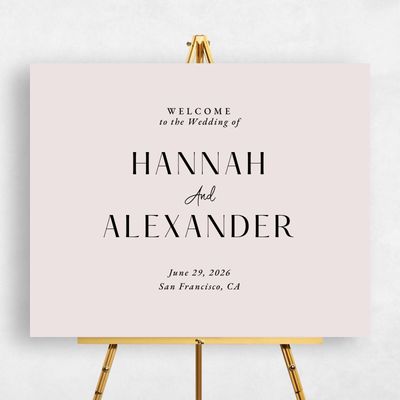 Pink Wedding Sign - Milford Landscape