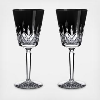 Lismore Black Wine Goblet, Set of 2