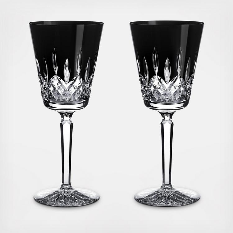 Williams Sonoma Waterford Lismore Black Martini Glasses, Set of 2