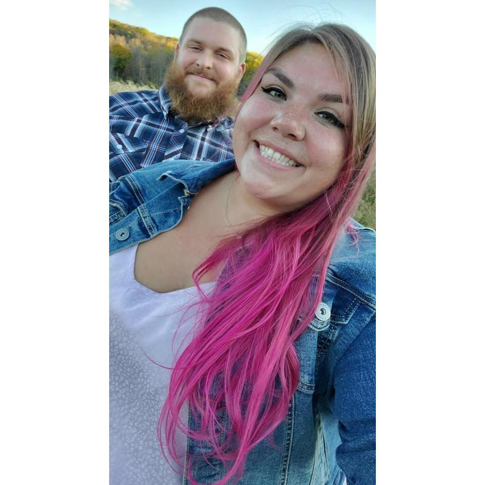 Engagement photo shoot at Pumpkinville, Oct 2020.