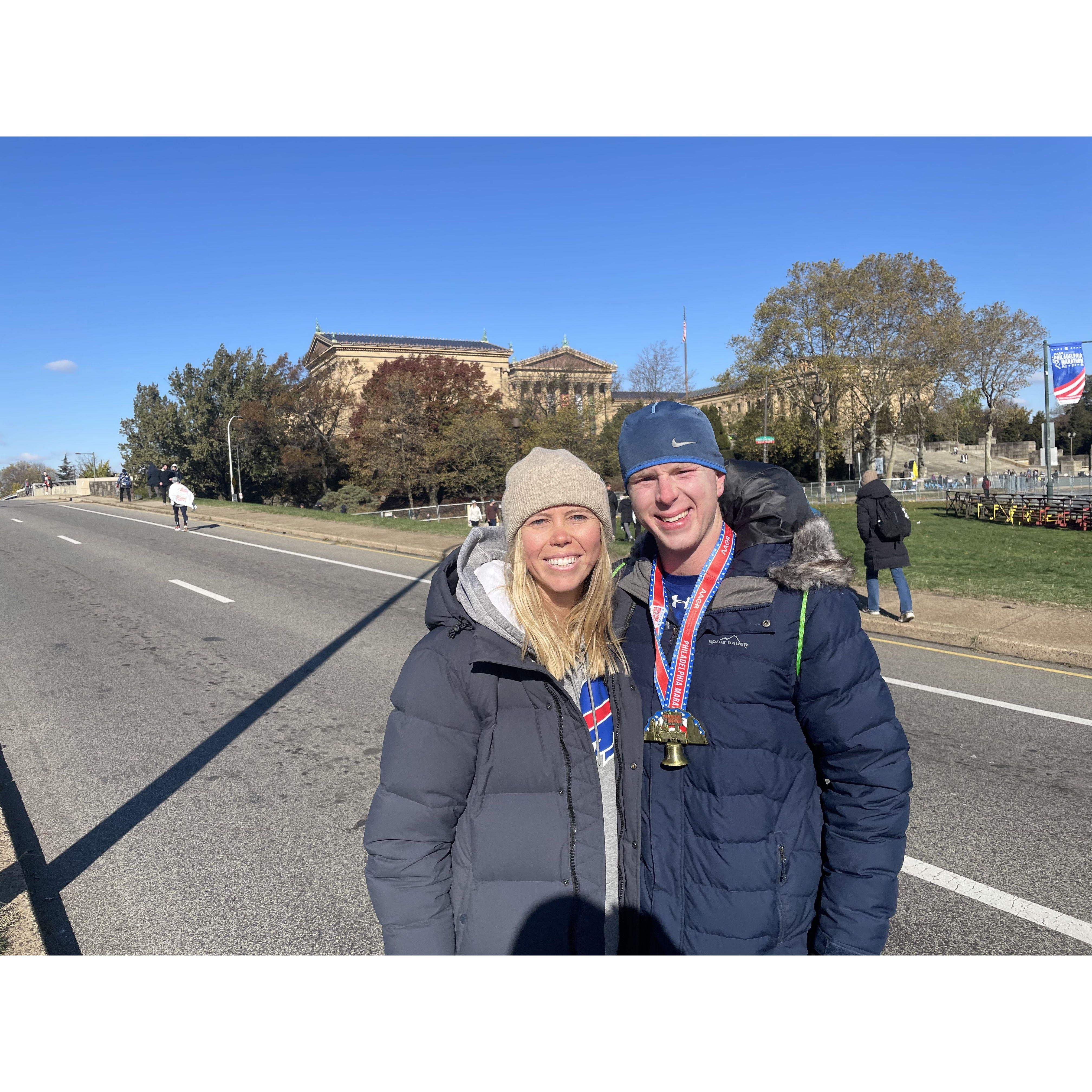 After Oliver's first marathon! Philly 2022
