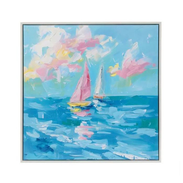 Sailboat Canvas Watercolor Wall Art - 32"x32"