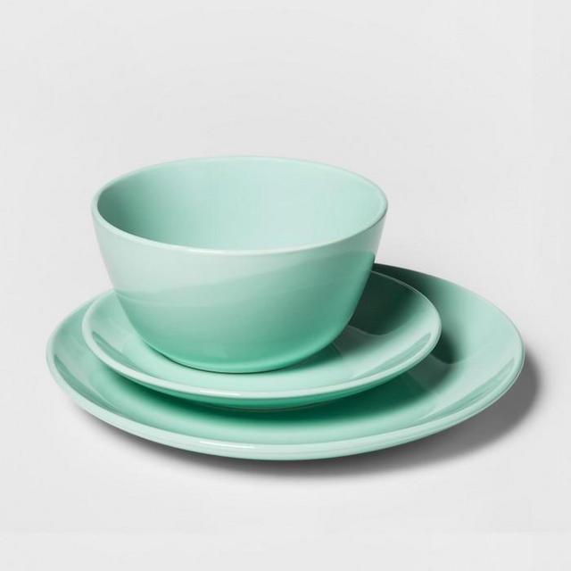 12pc Avesta Stoneware Dinnerware Set Green - Project 62™