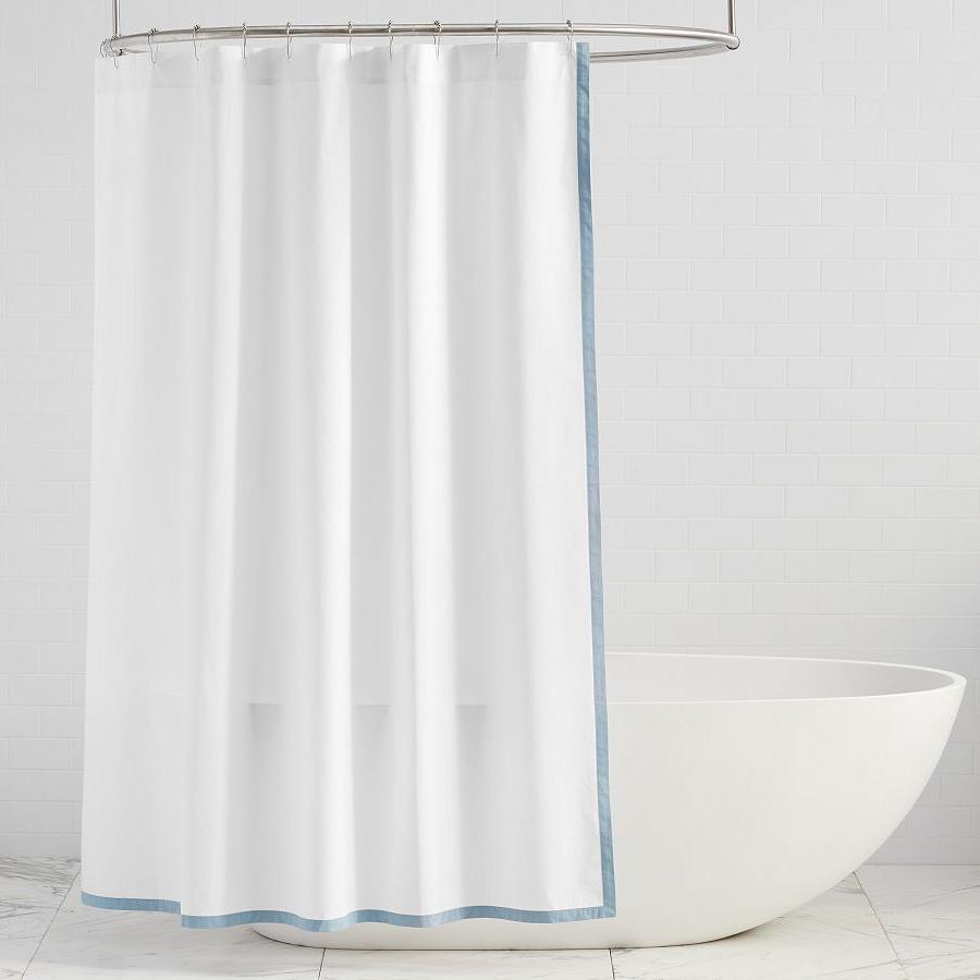Bordered Percale Shower Curtain