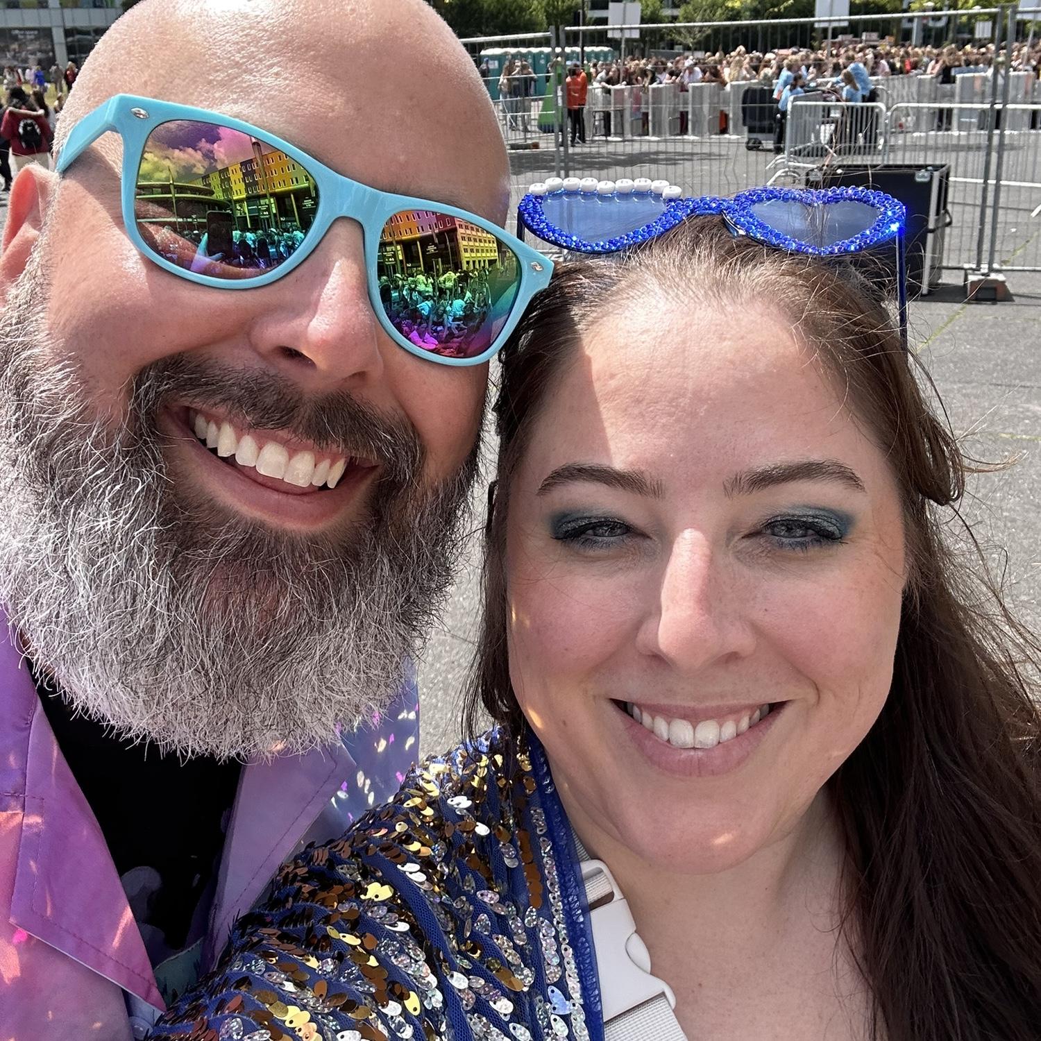 Outside The Eras Tour in Amsterdam so excited to go in!