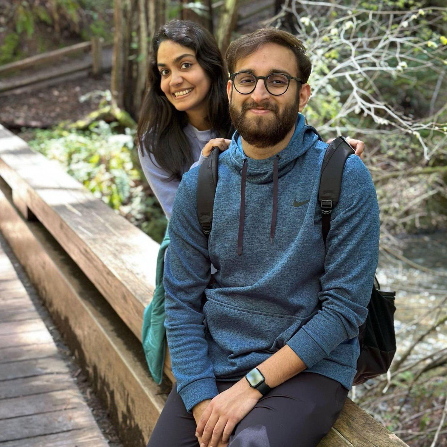 Dirty boots, happy hearts, and one cute hiking partner 🥾🧡"