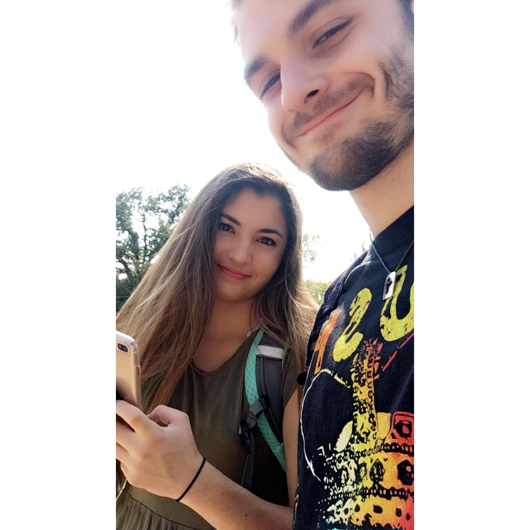 walking with this guy I met at a formal on campus ! a few days after we met......