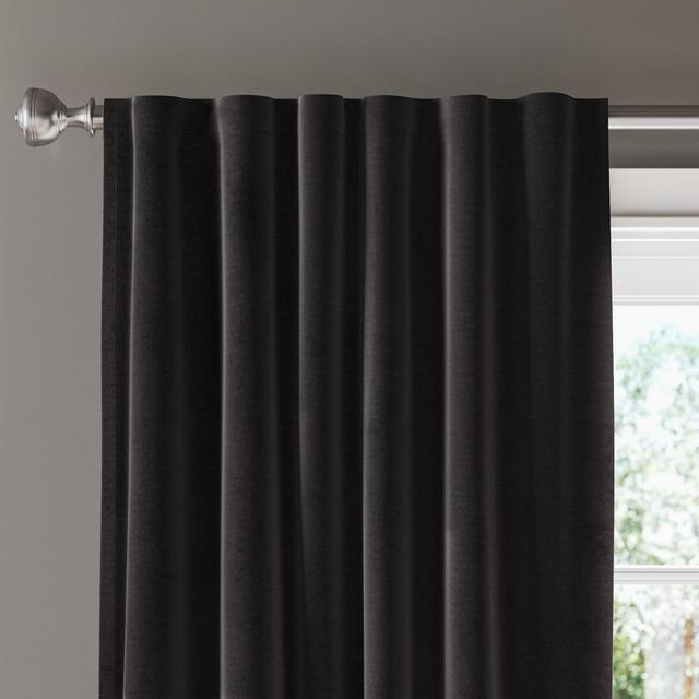 1pc 63"x50" Velvet Blackout Window Curtain Panel Black - Threshold™