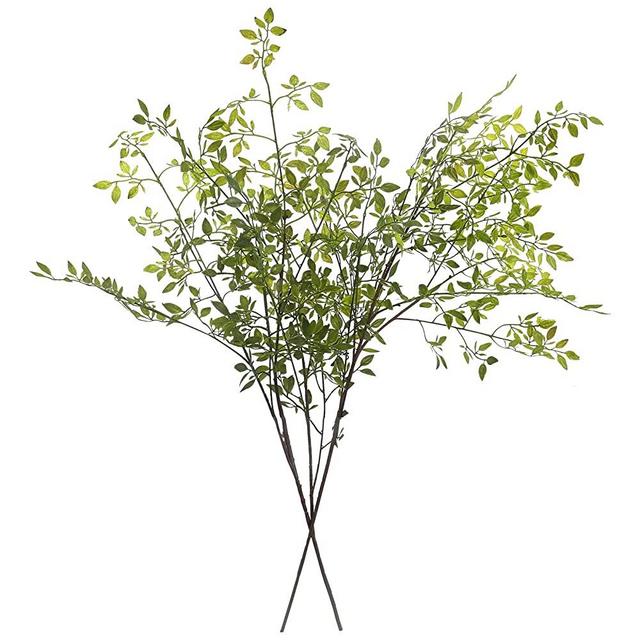 Melorca&Guilla Artificial Plants,2PCS 43.3" Green Nandina Faux Branches for Vase,Artificial Plants for Shop Garden Office Home Décor