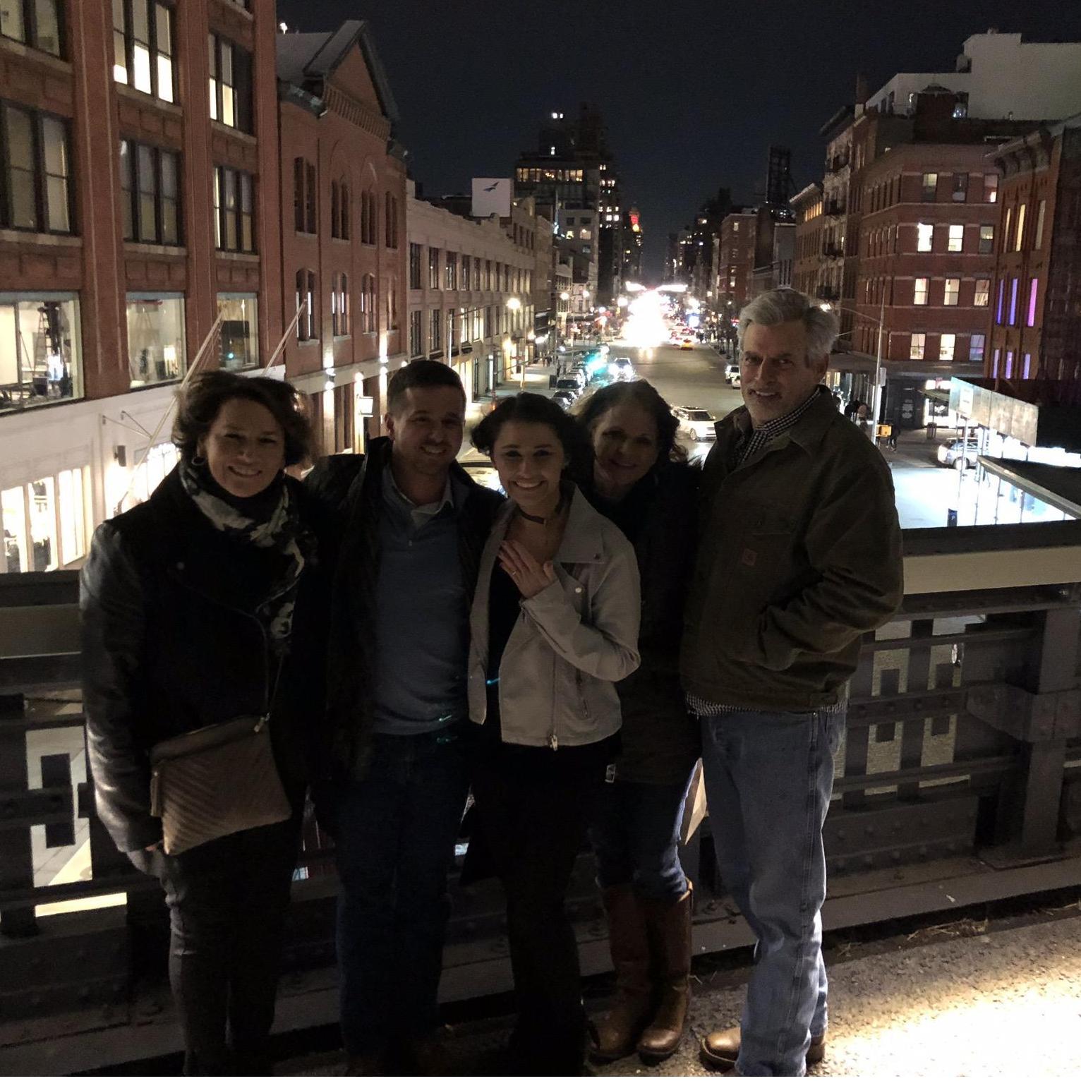 Collin surprised me with our parents in NYC the night of our proposal!