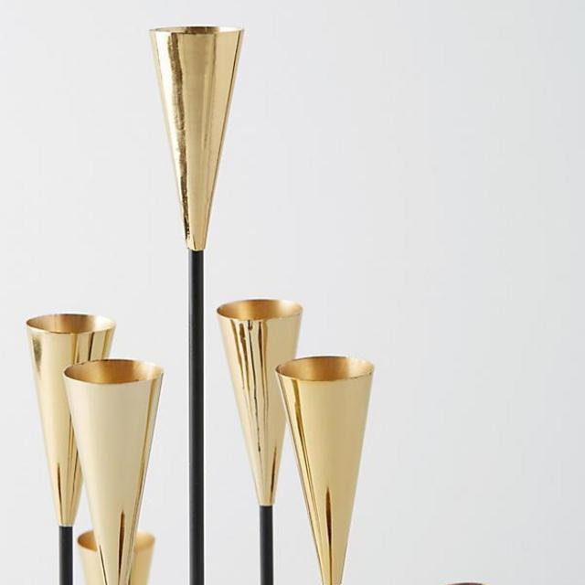 Glinted Cone Candelabra