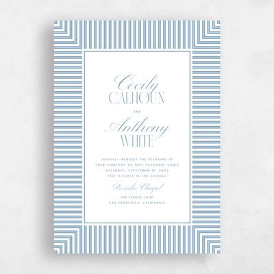 Dusty Blue Wedding Invitation - Connell Classic