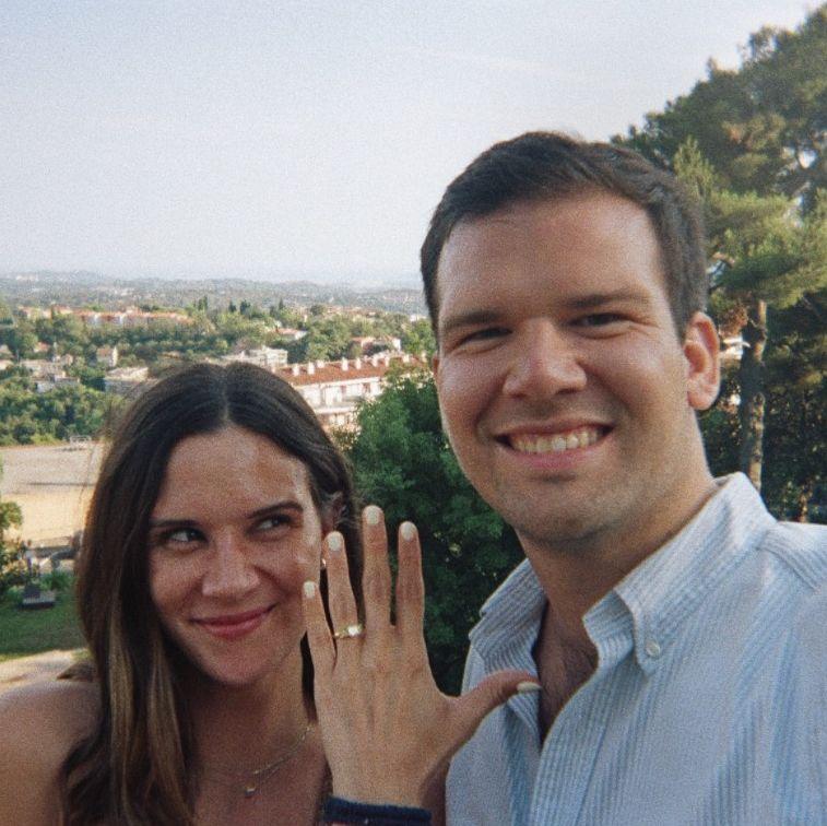 Engaged en route to St. Tropez!